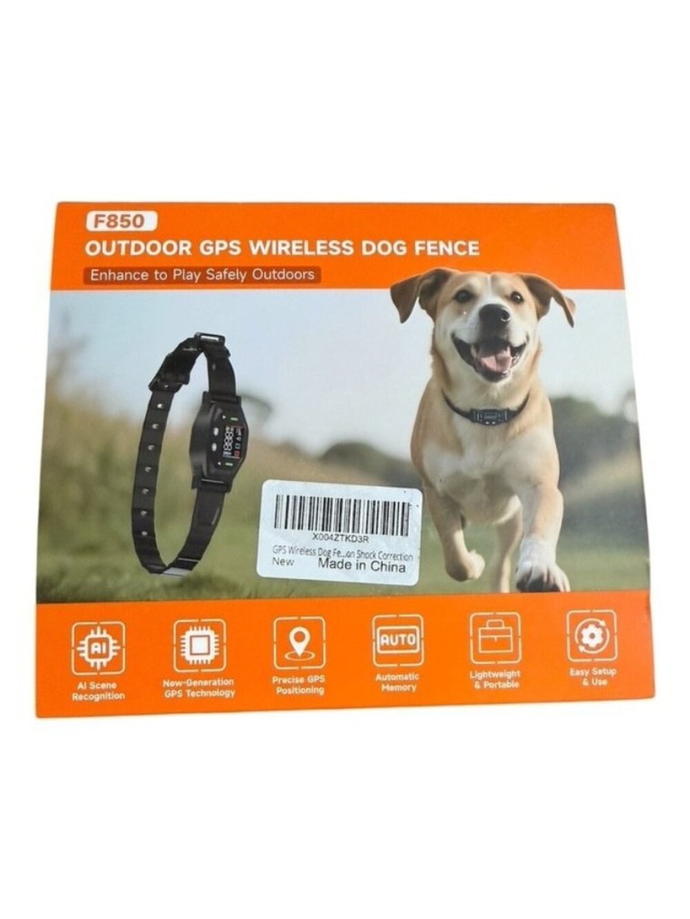 GPS Electric Fence for Dogs Wireless System GPS Collar F850 4 zone 3 modes New